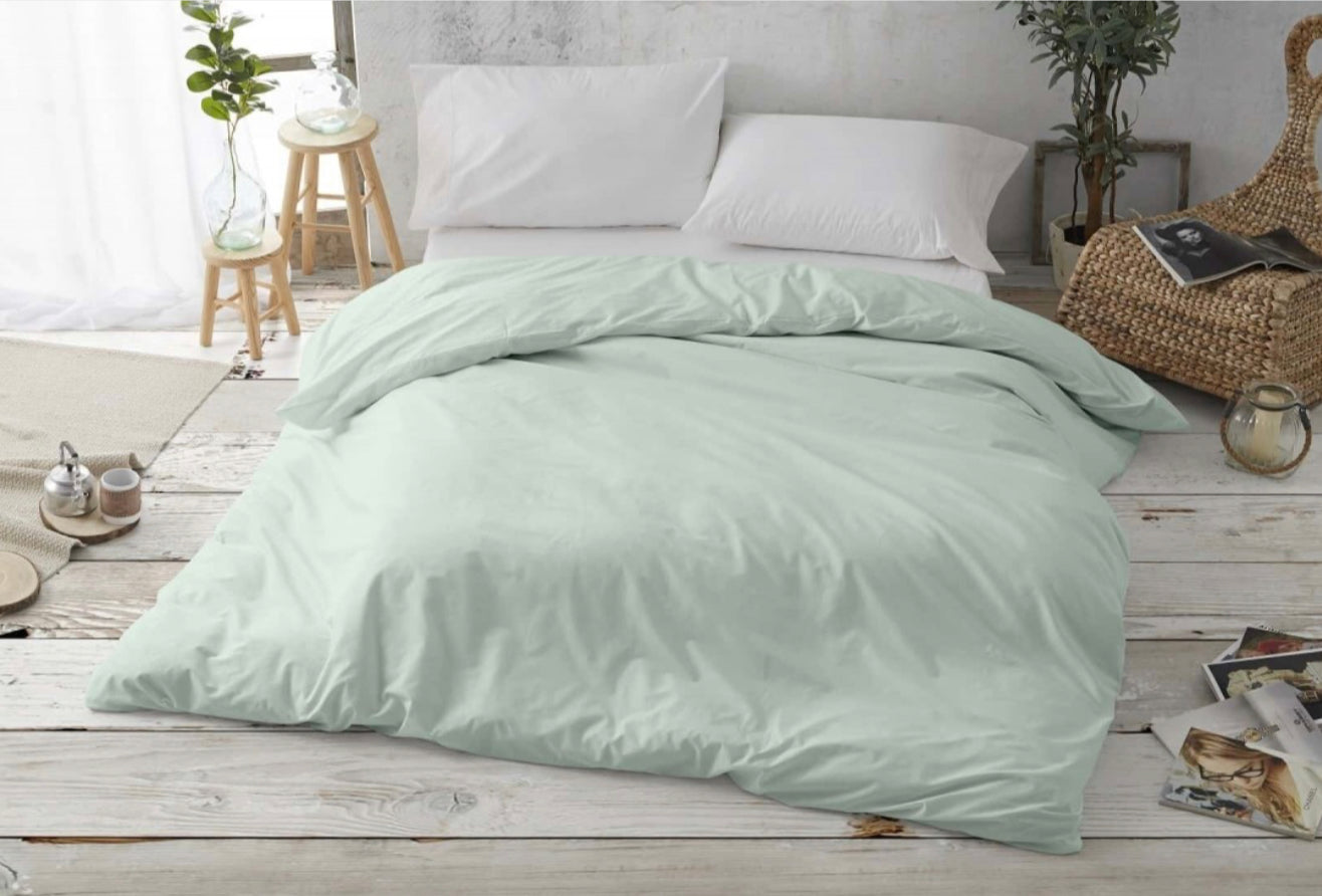 Funda nórdica lisa de algodón de percal 180 hilos